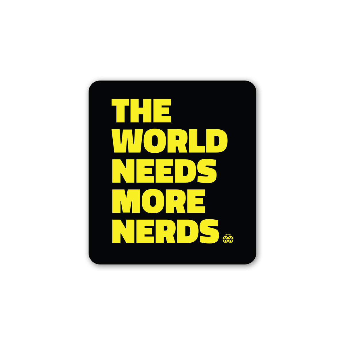 MORE NERD STICKER BLACK AND YELLOW Science World Science Store
